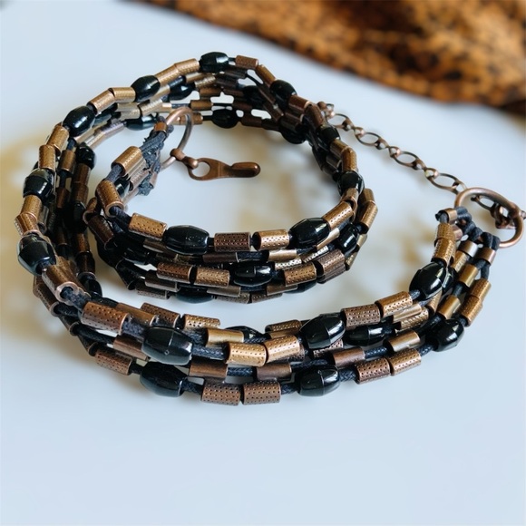 Multi-strand metal and bead adjustable belt - Picture 5 of 7